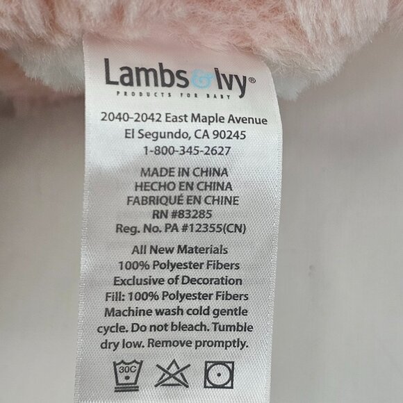 Lamb & Ivy Baby Fox Renard Plush Peachy Pink Embroidery Eyes Stuffed Animal Toy - Picture 9 of 13